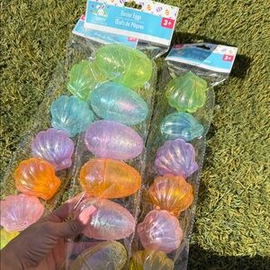 Iridescent Plastic Easter Eggs & Shells - Pastel Rainbow